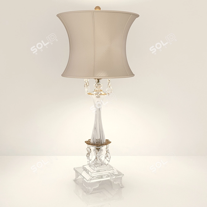 Elegant Crystal Table Lamp 3D model image 2
