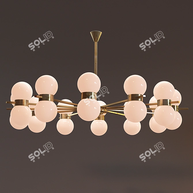 Elegant Vintage Stilnovo Chandelier 3D model image 1