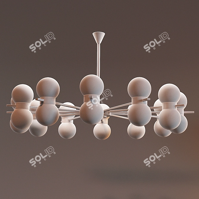 Elegant Vintage Stilnovo Chandelier 3D model image 3