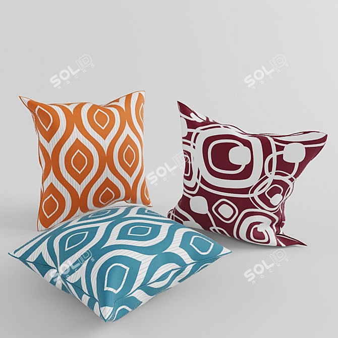 Title: Modern Texture Cushions 3D model image 1