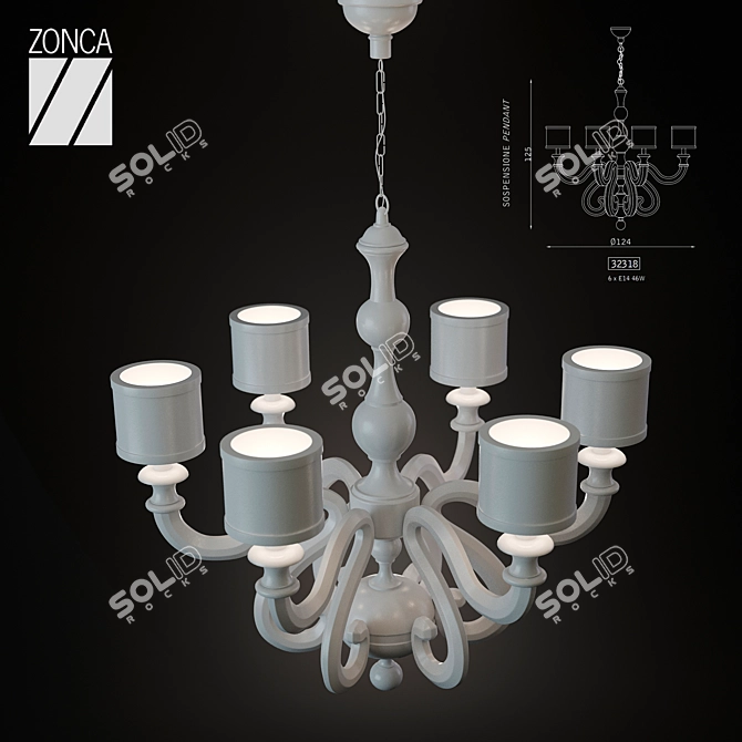 Elegant Vita Chandelier by Zonka 3D model image 1