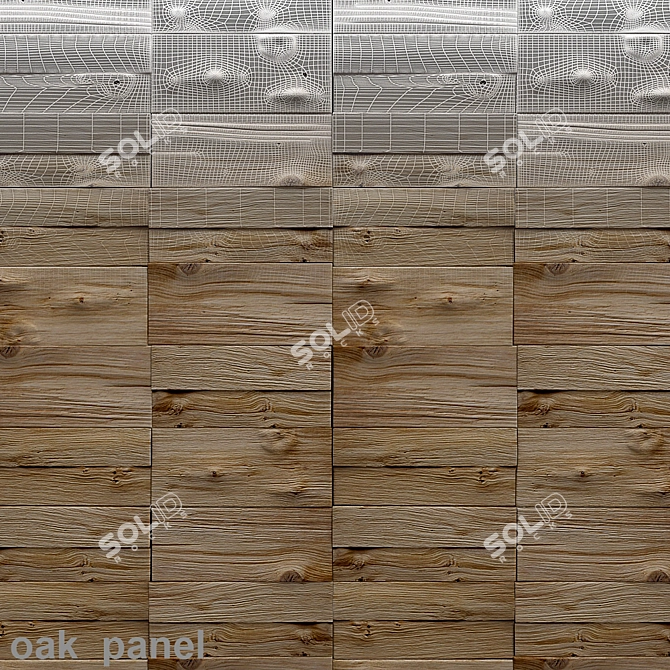 Natural Oak Panel 3D model image 1
