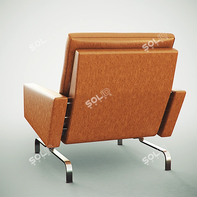 PK31 Steel Spring Armchair 3D model image 2