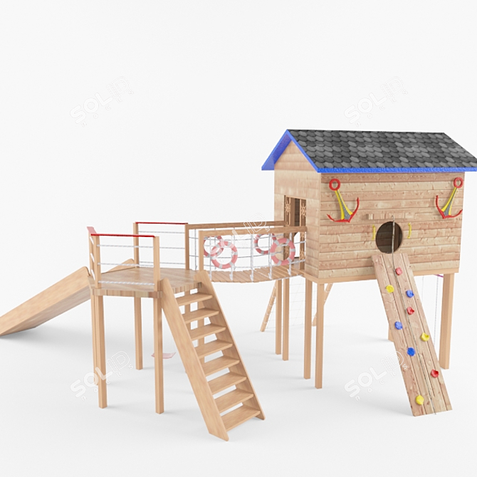 Outdoor Playset for Large Private Properties 3D model image 2