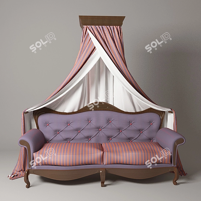 Canopied Classic Sofa 3D model image 2