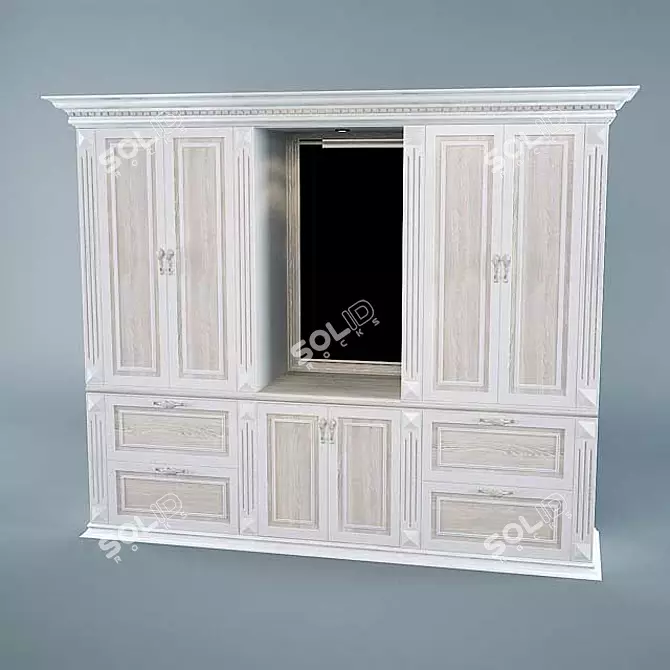 Elegant Classic Cupboard 3D model image 1