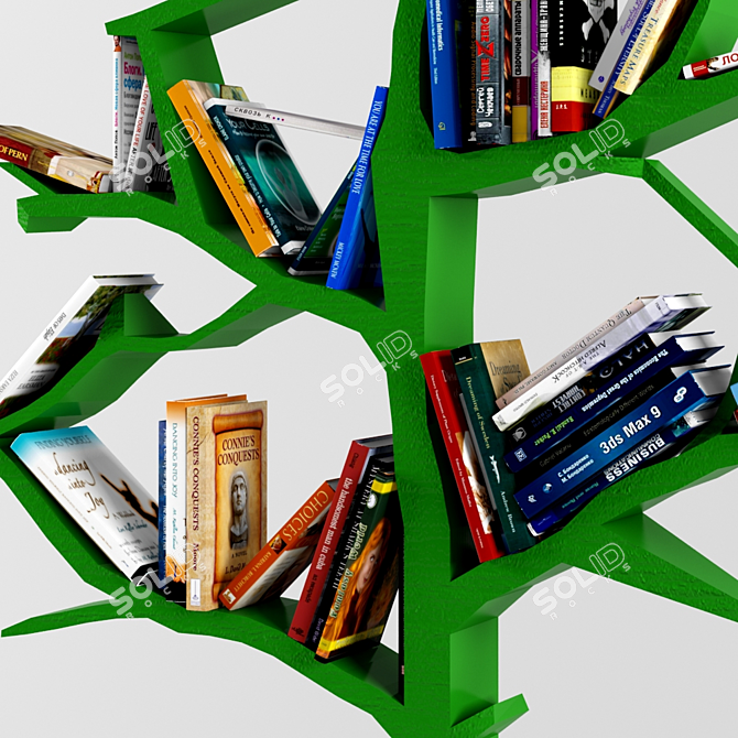 Wooden Bookshelf: Organize Your Books 3D model image 2