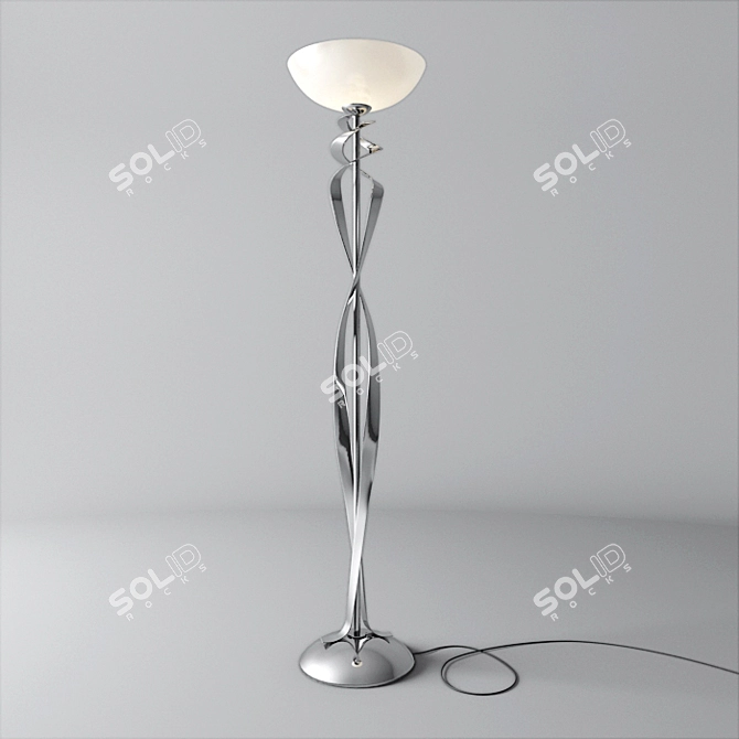 Elegant Wave Floor Lamp 3D model image 1