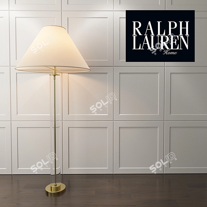 Ralph Lauren Modern Brass Floor Lamp 3D model image 1