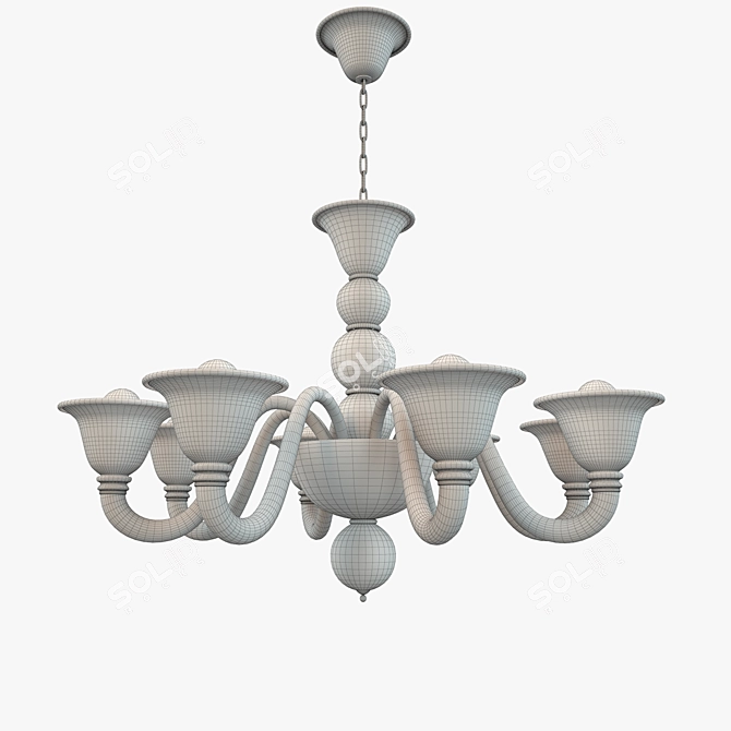 Elegant Voltolina Canaletto Chandelier 3D model image 3