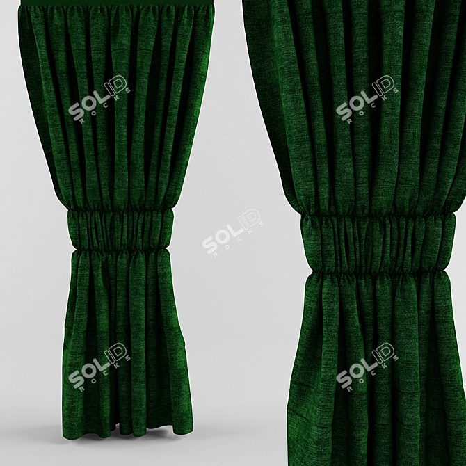 Classic Style Curtains 3D model image 1