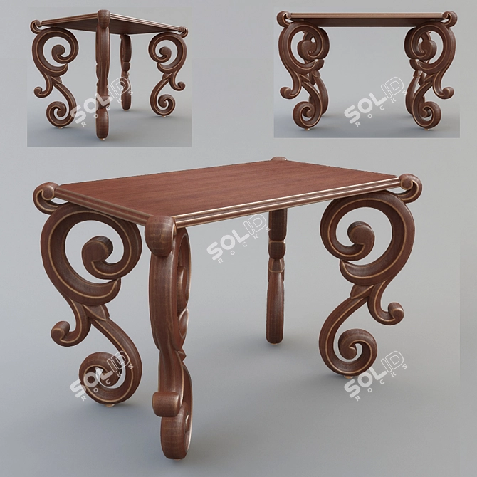 Wooden Coffee Table 3D model image 1