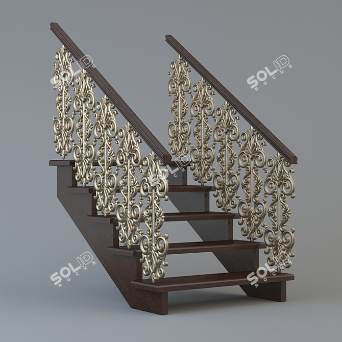 Classic Style Baluster for Railings 3D model image 1