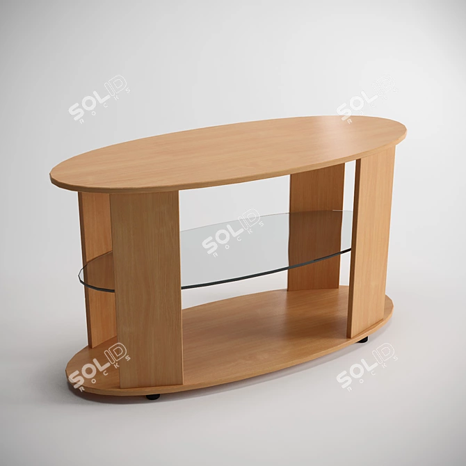 Vintage Wooden Coffee Table 3D model image 1