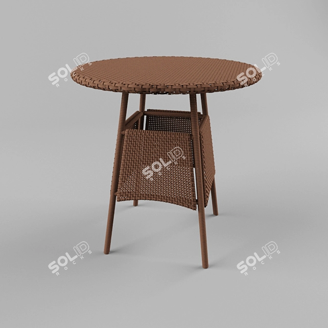 Stylish Woowen Table 3D model image 1