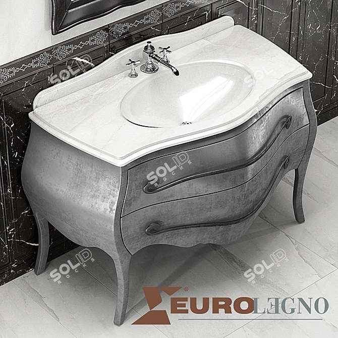 Eurolegno Narciso Washbasin & Piemme Tiles 3D model image 1