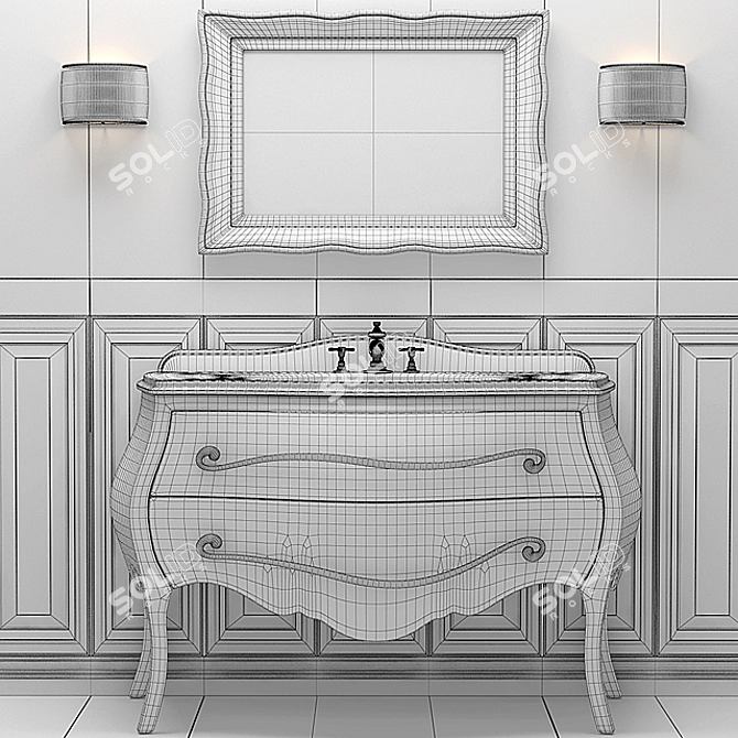 Eurolegno Narciso Washbasin & Piemme Tiles 3D model image 3