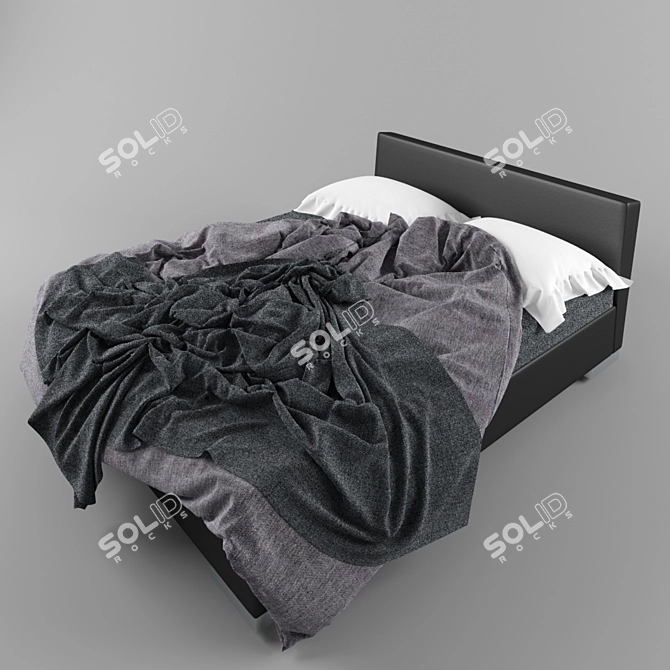 Mint Grey Distressed Loft Bed Linen 3D model image 1