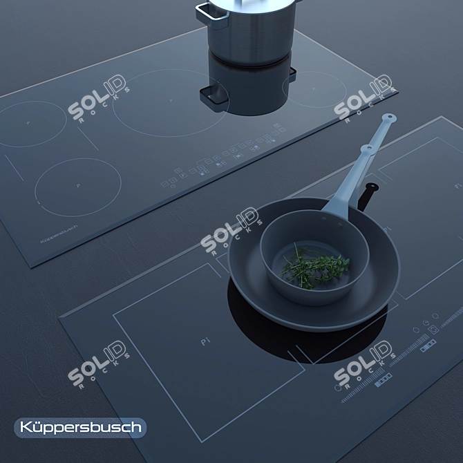 Versatile Induction-Gas Hob 3D model image 1