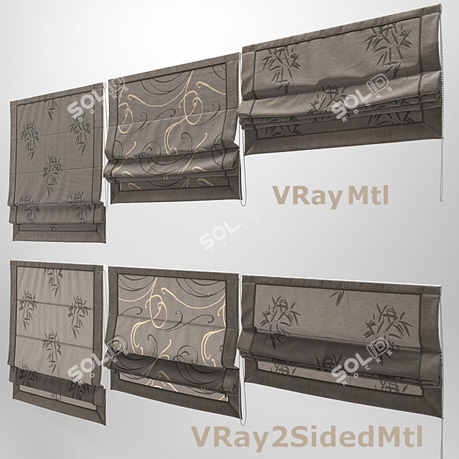 Versatile Roman Blinds with Varying Textures 3D model image 2