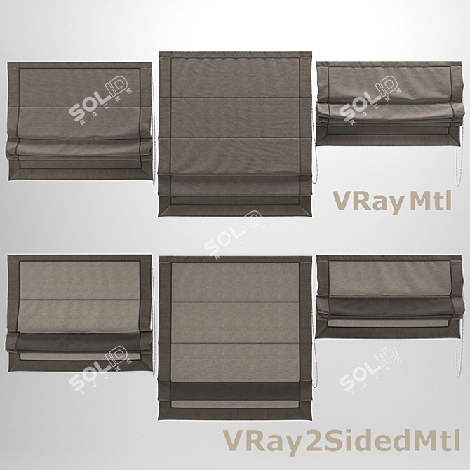 Versatile Roman Blinds with Varying Textures 3D model image 3