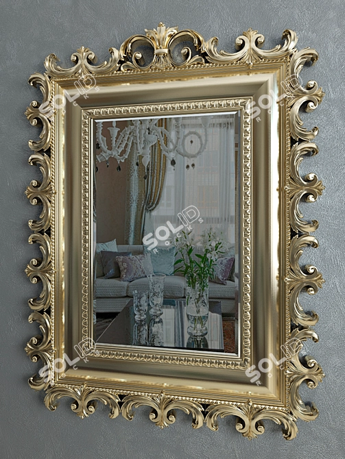 Gilded Reflection: Polys Mirror 3D model image 1