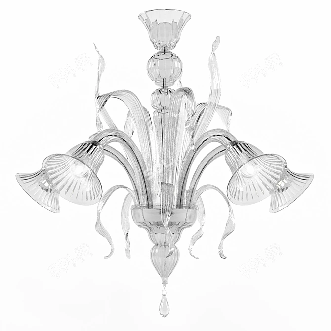 Luxurious Lineatre Strass Art Chandelier 3D model image 1