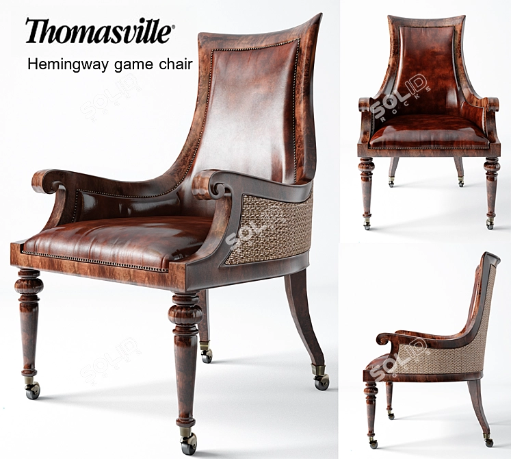 Classic Hemingway Game Chair - Exquisite Design & Superior Comfort 3D model image 1