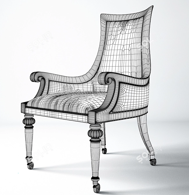 Classic Hemingway Game Chair - Exquisite Design & Superior Comfort 3D model image 3