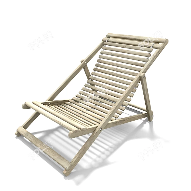 Wooden River Deckchair - Nord-HZ 3D model image 1