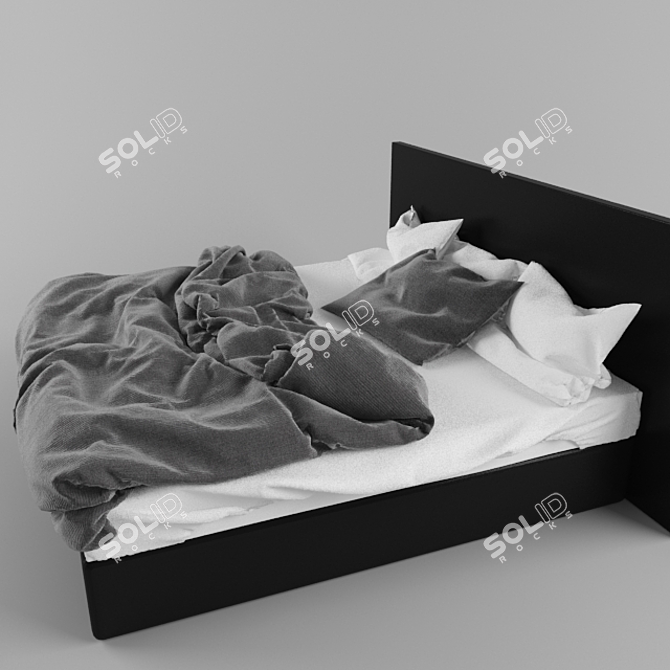 Luxury Bedclothes Set, 2000x2000 3D model image 2