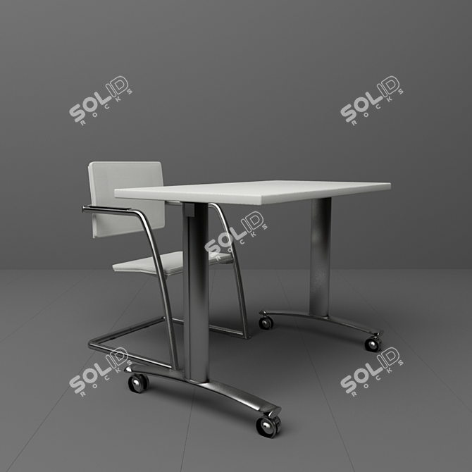 Elegant Office Furniture Set 3D model image 2