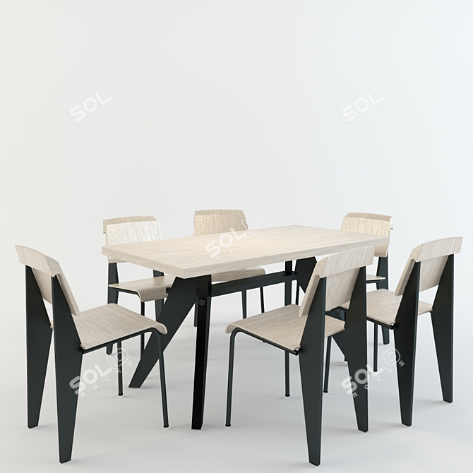 Elegant Table Set 3D model image 1