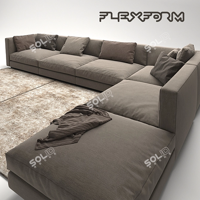 Luxurious Flexform Pleasure Sofas 3D model image 1