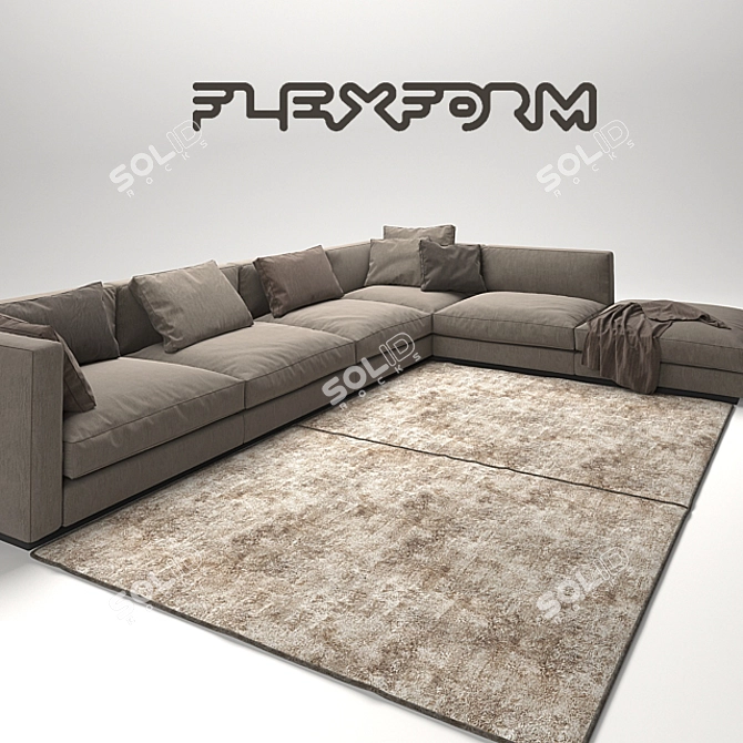 Luxurious Flexform Pleasure Sofas 3D model image 2