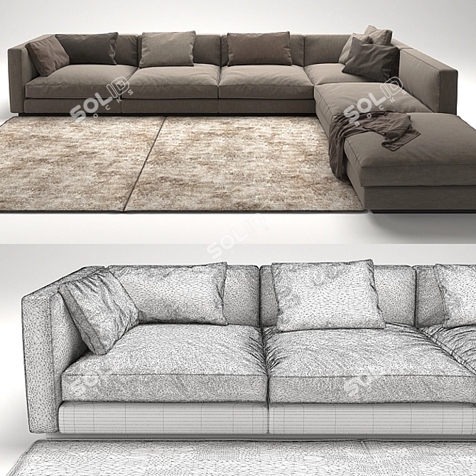 Luxurious Flexform Pleasure Sofas 3D model image 3