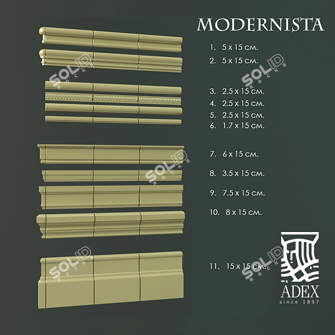 Sleek Modernista Tile (Profiles) 3D model image 1