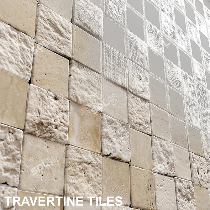 Title: Versatile 3D Mosaic Travertine 3D model image 1