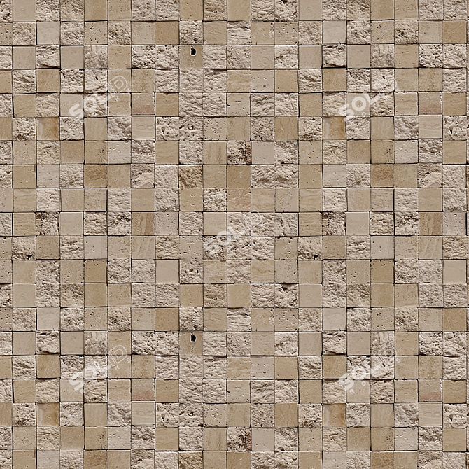 Title: Versatile 3D Mosaic Travertine 3D model image 2