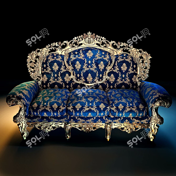 Luxury Italian 3-Seater Sofa: ASNAGHI INTERIORS Gold Collection (PF15544) 3D model image 1