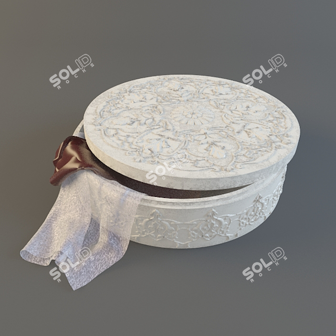 Elegant Fabric-Covered Casket 3D model image 1