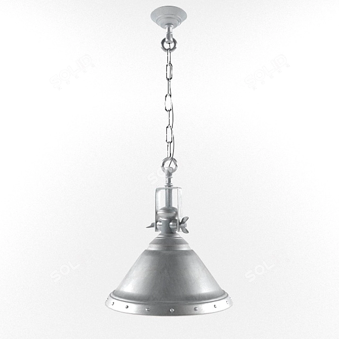 Vintage Loft Metal Chandelier 3D model image 1