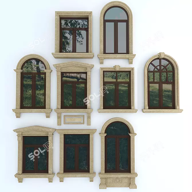 Title: Textured Window Trim, 180-130 Dimensions 3D model image 1