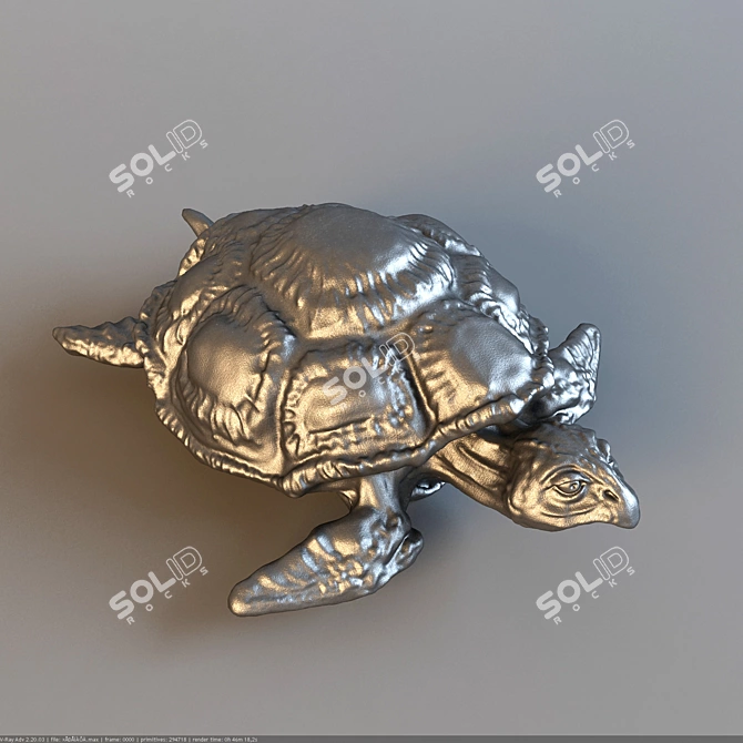 Graceful Turtle Figurine 3D model image 1