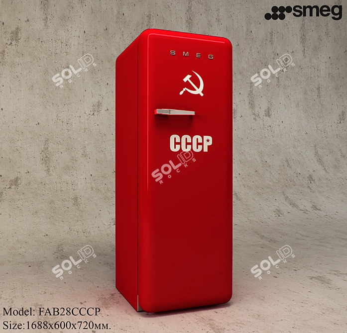 SMEG FAB28CCCR Retro Refrigerator 3D model image 1