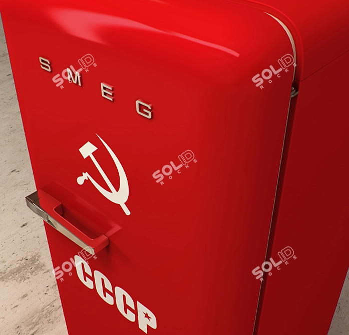 SMEG FAB28CCCR Retro Refrigerator 3D model image 2