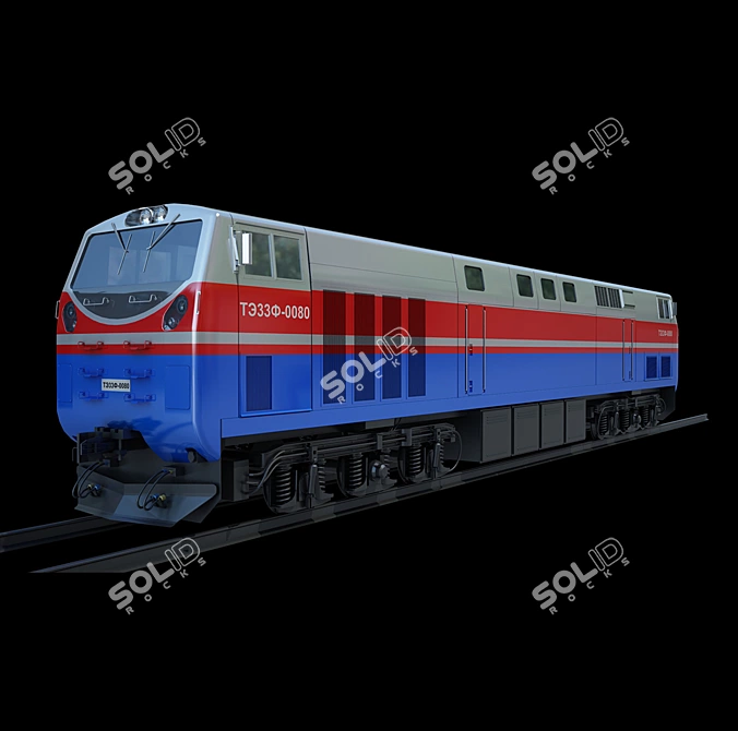 Title: Kazakh Rail Locomotive 3D model image 1