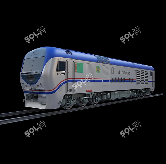 Turkmen Railway Loco 3D model image 1