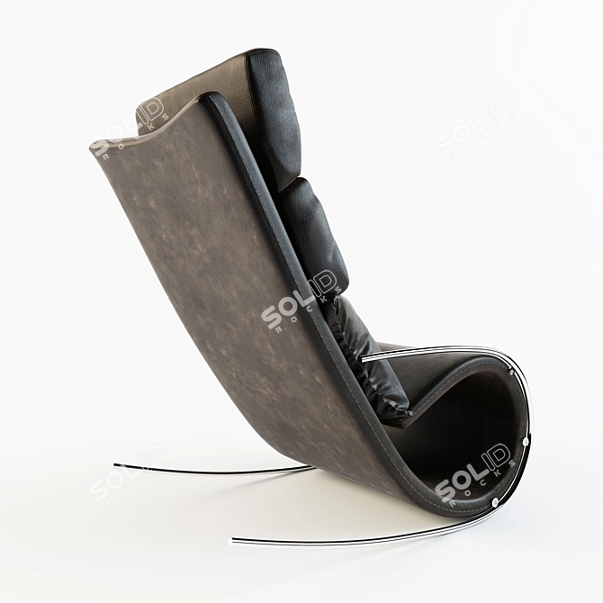 Elegant Rocking Chair - Height 1115, Width 670, Depth 1111 3D model image 2