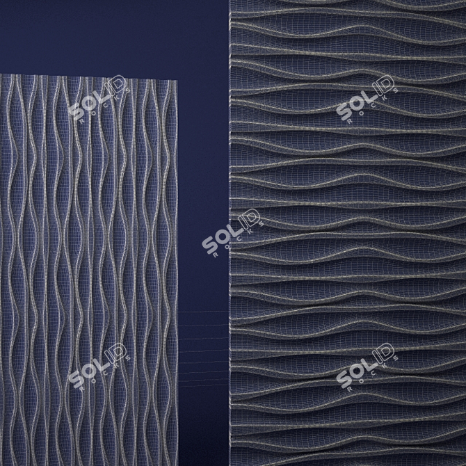 Ripples 3D Wall Panels 3D model image 3